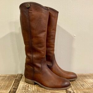 Frye Melissa Button 2 Brown Tall Riding Boots Size 5.5 NWOB Cognac